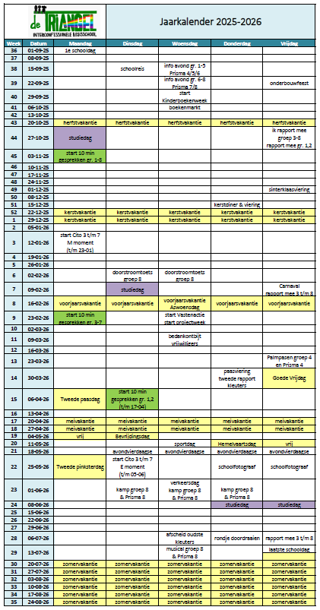 Jaarkalender 2025-2026